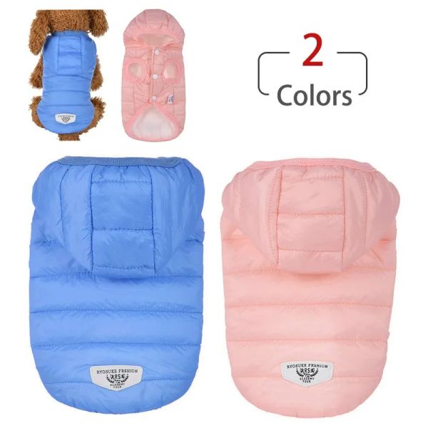 Parka Classico Rosa Cappotti per cani Cotone invernale Pet Vestiti per cani per cani di piccola taglia media Gilet Yorkshire Costumi Terrier Abbigliamento Ropa Perro