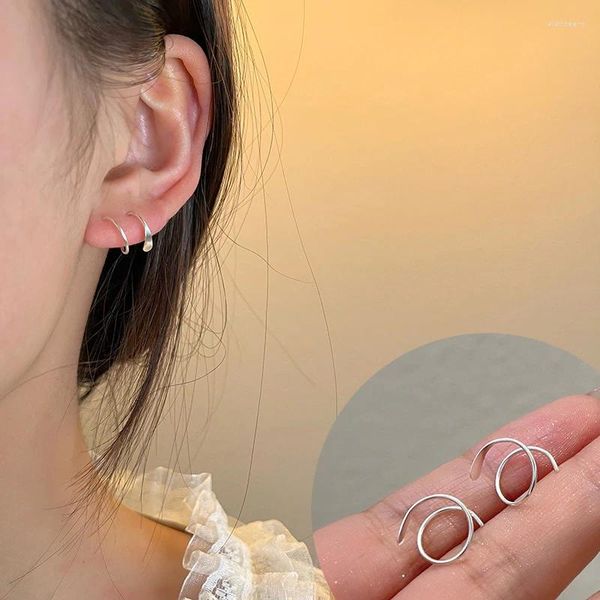 Orecchini a lobo JWER Onda semplice Spirale geometrica per le donne Festa minimalista Appeso Earing Gioielli alla moda 2024