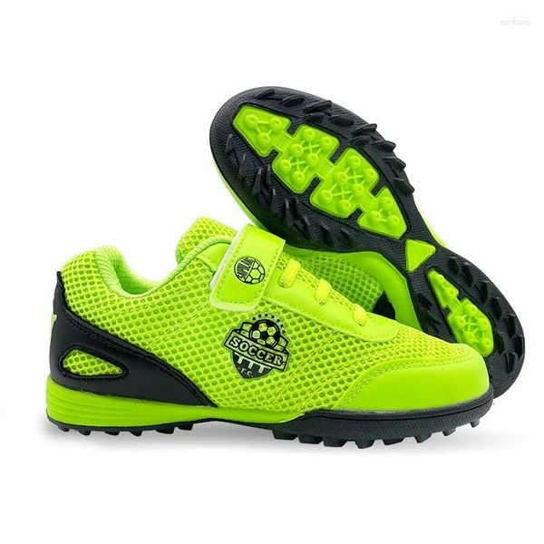 Scarpe da football americano Scarpe da calcio per bambini Scarpe da ginnastica per bambini Ragazzo Ragazza Tacchetti alti in pelle Allenamento Outdoor Hook Loop Mesh