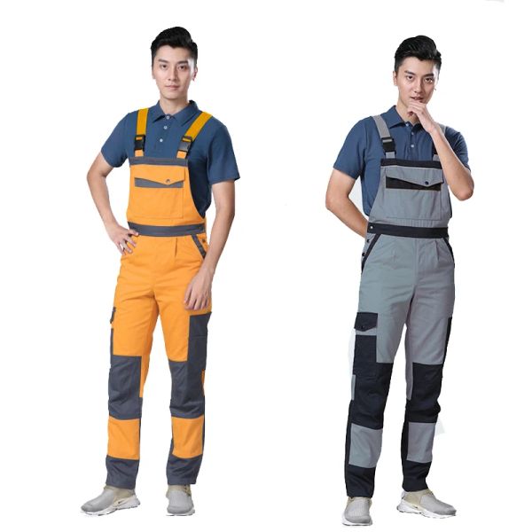 Macacão masculino com vários bolsos, macacão de carga para reparo de automóveis, roupa de trabalho masculina, uniforme de trabalho