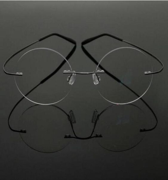 Steve Jobs SATILDI YILDIZ STYL Ultralight Bellek Titanyum Gösteri Çerçeveleri Rimless Yuvarlak Miyopya Gözlükler Optik Gözlükler FRA3833540