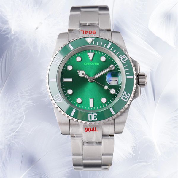 Orologio alla moda Uomo Orologio casual Montre Homme Orologio da uomo d'affari Orologio automatico Calendario Verde Acqua Lavoro Ghost Sport Uomo Movimento meccanico Uhr Orologio da polso con zaffiro