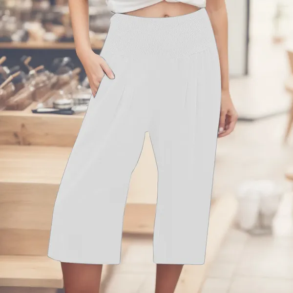 Damen-Hosen, Jogginghosen für lässige Baumwolle, einfarbig, elastische Taille, leicht, kurz, Sommer, Komfort, Damen-Höschen, 12 Stück