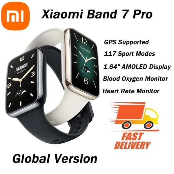 Steuern Sie die Xiaomi Band 7 Pro Smartwatch mit GPS, Gesundheits-Fitness-Aktivitäts-Tracker, hochauflösendem 1,64-Zoll-AMOLED-Bildschirm und 12-Tage-Akku