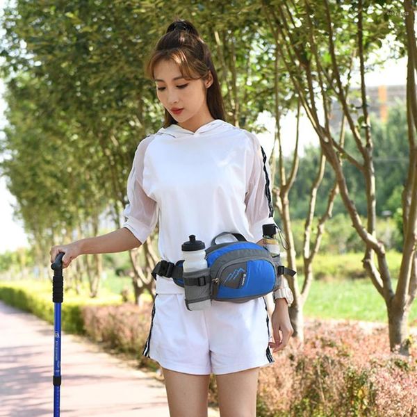 Açık Çantalar Fanny Pack Koşu Kemer Çanta Serseri Çantası Kadın Erkekler Naylon Şişe Tutucu ile Yürüyüş Hidrasyon Jogging