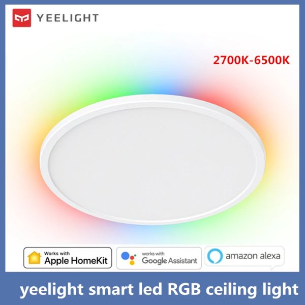 Steuern Sie Yeelight Smart Led RGB Deckenleuchte Wifi 24W Dimmbar 2700K6500K Ultradünn Intelligente Sprachsteuerung funktioniert mit APP Homekit Mi Home