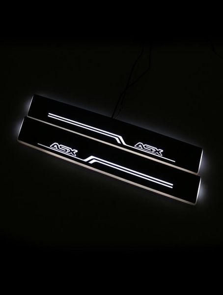 Für Mitsubishi ASX 2013 2019 Acryl Moving LED Willkommen Pedal Auto Scuff Platte Pedal Türschwelle Pathway Light3376925