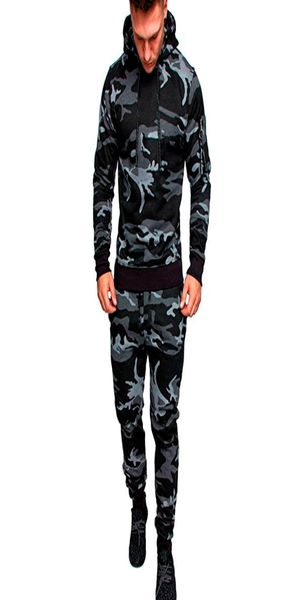 Новый зимний мужской спортивный костюм из 2 шт., топы для бега, спортивный костюм, пальто с капюшоном, черные брюки, комплект брюк, размер M3XL6324905
