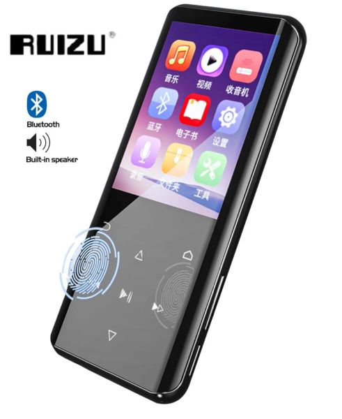 Jogador mais novo ruizu d25 32g mp3 player bluetooth5.0 hd tela de toque 2.4 polegada de alta fidelidade música mp3 player com alto-falante, fm, ebook, gravador, vídeo