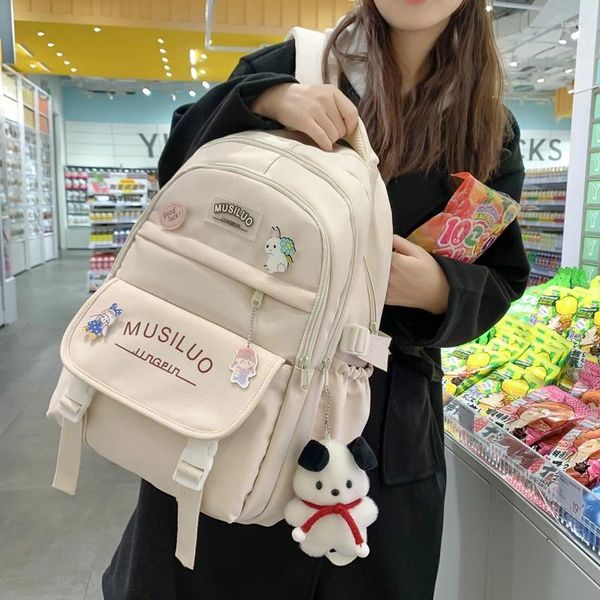 Zaino JOYPESSIE Borsa da viaggio per donna Mochila Borsa per laptop in nylon impermeabile Zaino per ragazza carina Zaino per adolescenti Zaino nero