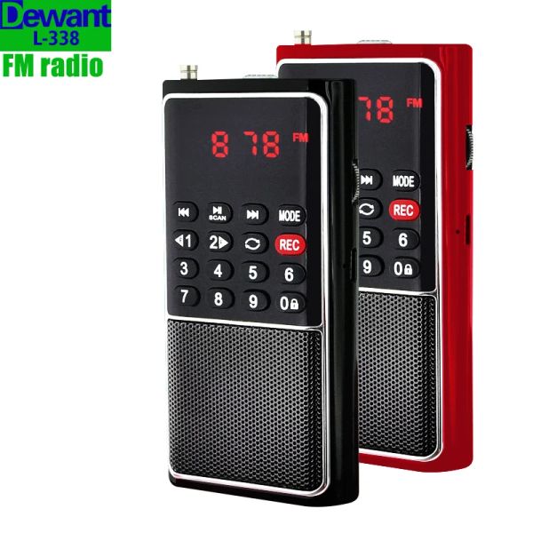 Rádio l338 portátil mini bolso digital auto scan scanner de rádio fm com gravador de voz mp3 áudio leitor de música alto-falante