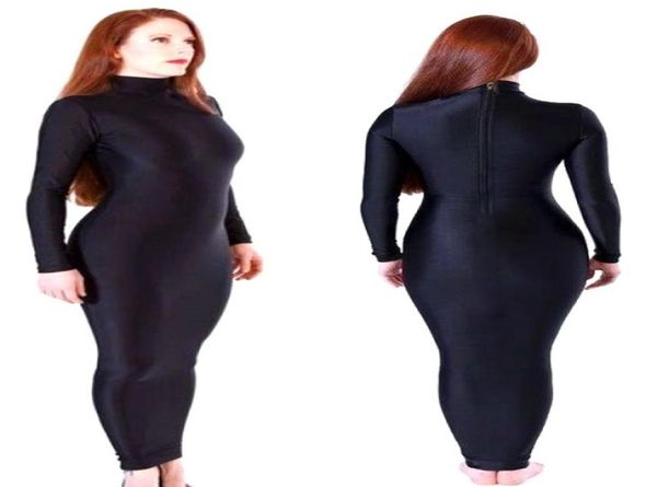 Preto Lycra Spandex Mulheres Envoltório Vestido Saia Apertada Trajes Sexy Women039s Vestidos de Festa Sacos de Corpo Halloween Cosplay Traje P4431029716