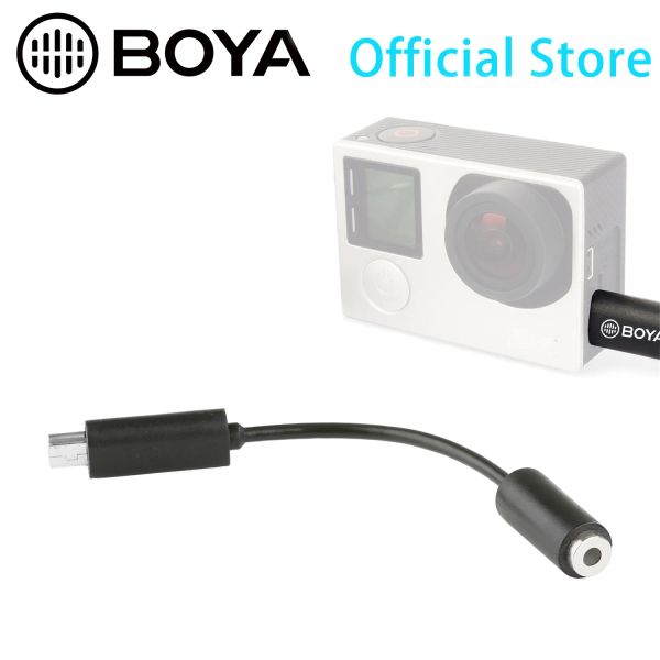 Accessori Boya Bygoc Fotocamere DSLR Adattatore convertitore cavo microfono da 3,5 mm per fotocamere Gopro Hero 3 4