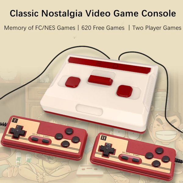 Konsolen Mini-Retro-Konsole 620 kostenlose Spiele Videospielkonsolen mit zwei Gamepad-Familien-TV-Videospielen für Nes Dendy 8-Bit-Minispiel