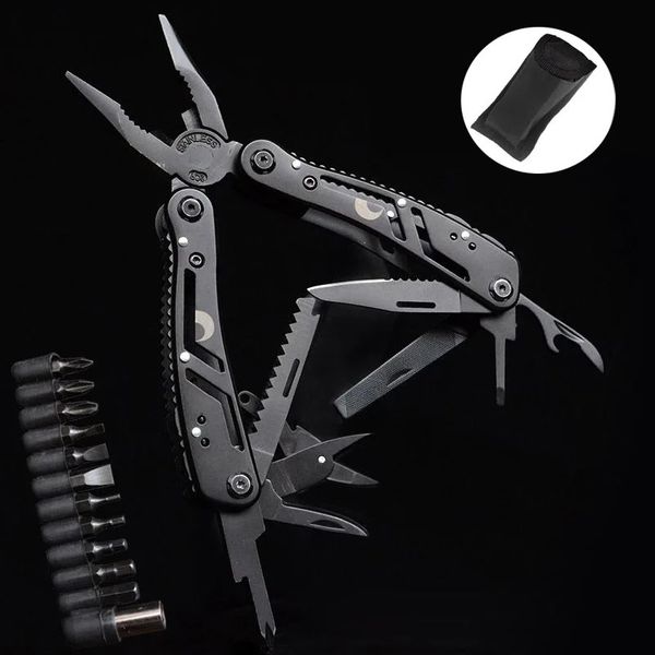 Multifuncional de aço inoxidável bolso faca alicate dobrável multitool mini portátil dobrável ao ar livre ferramentas reparo multiuso 240220