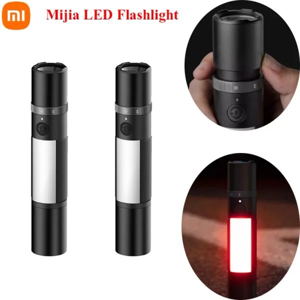 Controlla Xiaomi Mijia Torcia LED multifunzionale Zoomabile Torcia ultra luminosa Taglierina per cintura di sicurezza Luce di emergenza per auto