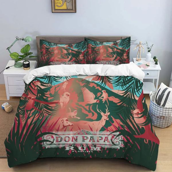 Set Don Papa Rum Wine Art Patterns Set da letto con trapunta, copripiumino set di copertina Cestina