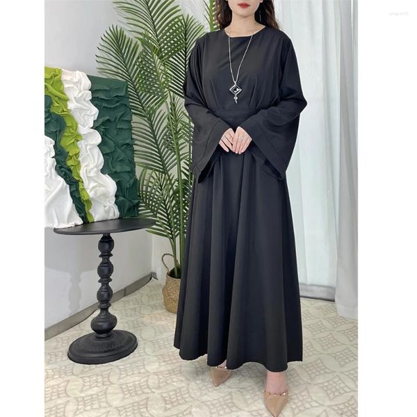 Roupas étnicas Oriente Médio Mulheres Muçulmanas Cinto Maxi Vestido Eid Ramadan Islâmico Dubai Abaya Turquia Kaftan Arábia Árabe Robe Vestido Vestido