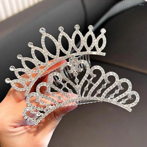 Accessori per capelli Bambini Regali di compleanno Cosplay Professionisti Ragazze Pettine Principessa Diademi Strass Tornante Corone di cristallo