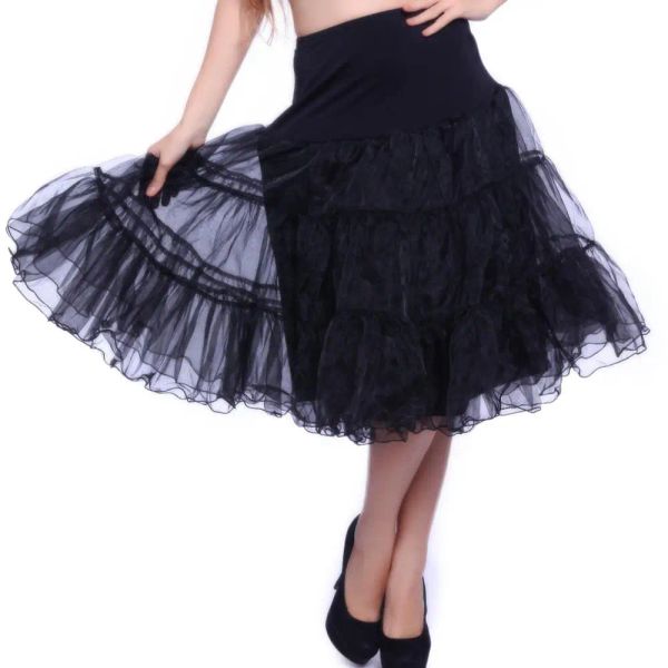 Saia feminina audrey hepburn pinup underskirt vintage 1950s swing rockabilly petticoat rock roll 3/4 tutu saia festa inchado pettiskirt