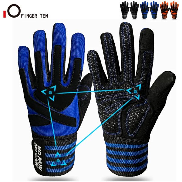 Heben von Upgrade Antislip Grip Vollfinger Gewicht Hebehandschuhe mit Handgelenk Wraps Unterstützung Training Handschuh für Männer Frauen Drop Shipping