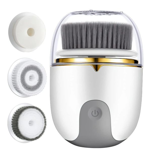 Scrubbers 3 em 1 Pravento de limpeza facial elétrica Poro de escova limpa Esfoliadora Limpador facial Mushpurbro de face para mulheres Limpeza profunda da pele