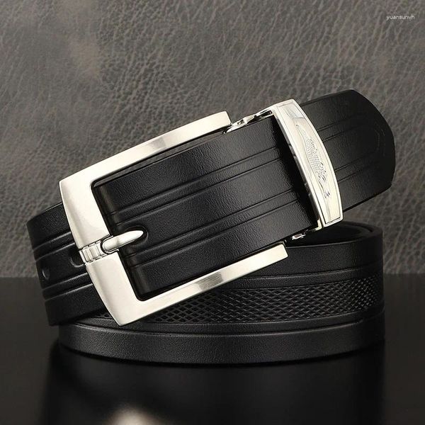 Cinture Designer Uomo Fibbia ad ardiglione Pelle famosa di alta qualità 3,8 cm di larghezza Pelle bovina Vintage Formale Ceinture Homme Balc