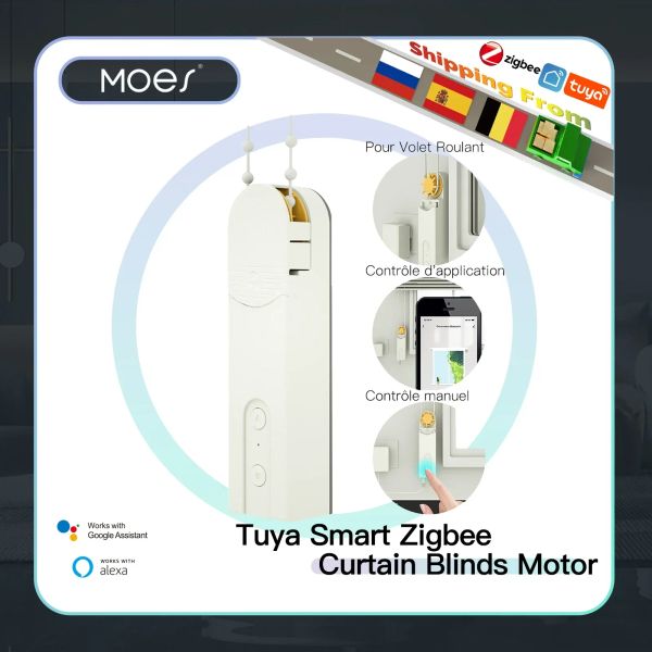 Steuern Sie MOES neue ZigBee Smart DIY motorisierte Rollos/Rollos Antriebsmotor Hub Tuya Smart Life APP Alexa Google Home Sprachsteuerung