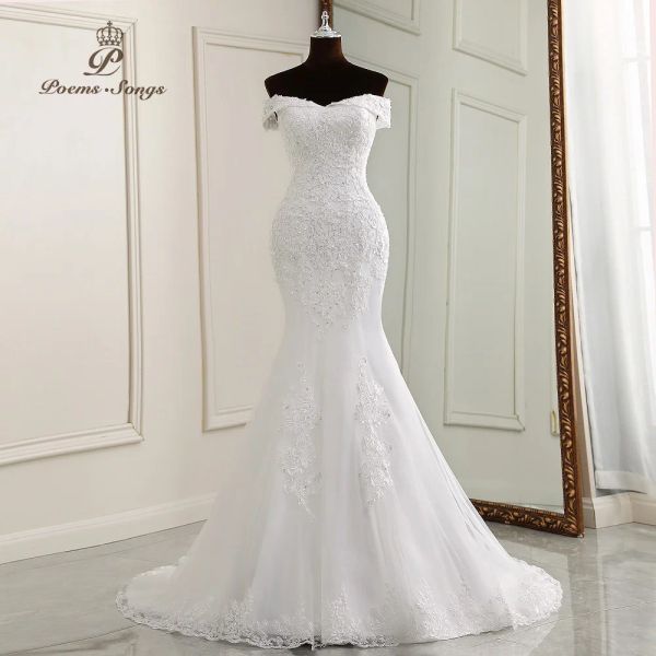 Vestidos vestidos de noiva elegantes no pescoço para mulheres sereia vestidos de noiva casamento vestido branco vestidos de novia vestido