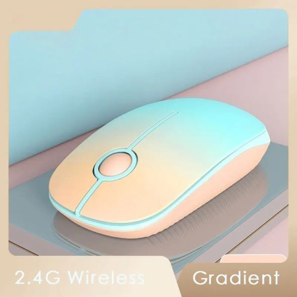 Ratos gradiente cor bluetooth 2.4g mouse sem fio bateria recarregável silencioso ergonômico para ipad macbook computador portátil tablet