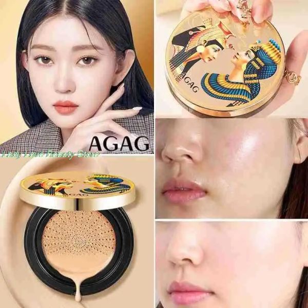 Cremes agag ägyptische Königin Koreanische Make -up Foundation Feuchtigkeitsspendende natürliche Farb -Make -up -Luftkissen BB CC Creme Basis de Maquiagem