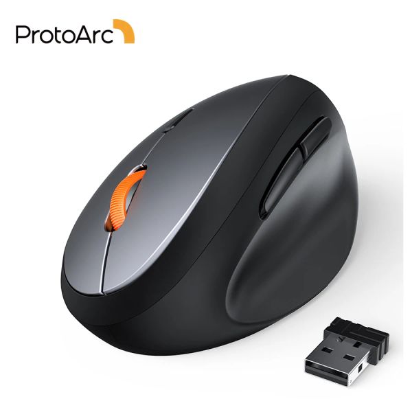 Ratos ProtoArc EM14 Mouse vertical sem fio para mãos pequenas Windows XP Vista Mac Linux 7 8 10 2.4G Ratos ergonômicos