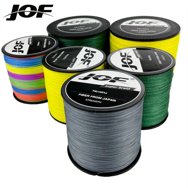 Linhas JOF 500m X12 X9 X8 Linha de Pesca Trançada Super PE Linha Forte Resistência Pesca de Carpa Fio