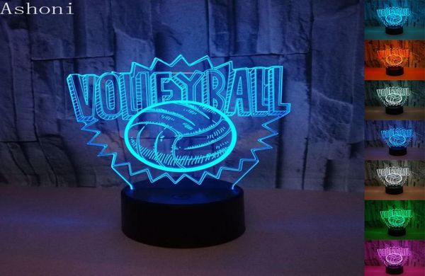 3D NEUE Volleyball-Form Tischlampe USB 7 Farben LED-Leuchten Wohnkultur Lampara Schlafzimmer Nachttisch Baby Schlafen Nachtlicht Geschenke2591963