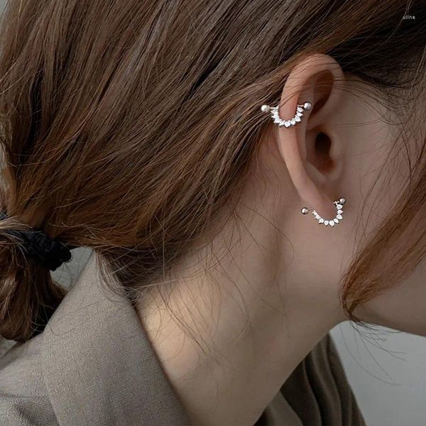 Ohrstecker Zirkon Halbkreisförmiges Dreieck Geometrisch 2024 Gold Silber Farbe Piercing Für Frauen Koreanischer Brincos Schmuck