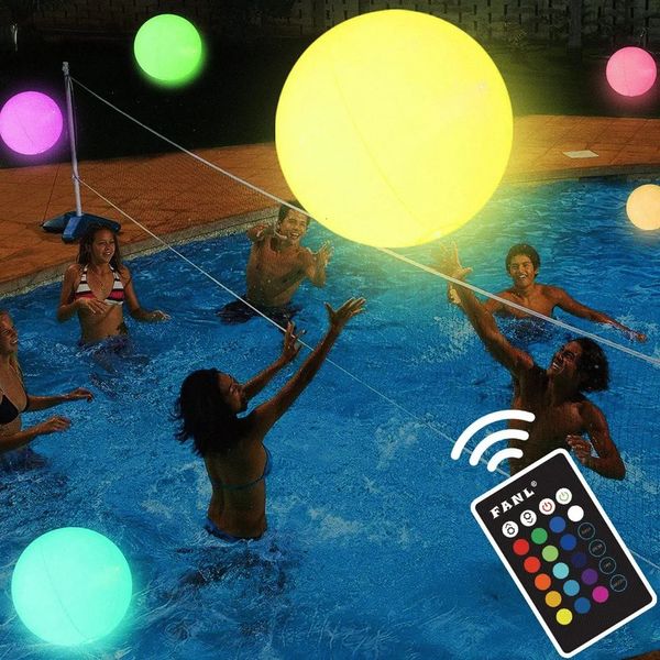 1 шт. плавающие воздушные шары на открытом воздухе, пляжный сад, водный бассейн, вечеринка, светящаяся игрушка, большие надувные светодиодные шары 240223