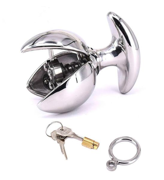 Aço inoxidável bloqueio anal âncora ajustável butt plugs metal anal brinquedos sexuais para mulheres e men7097914