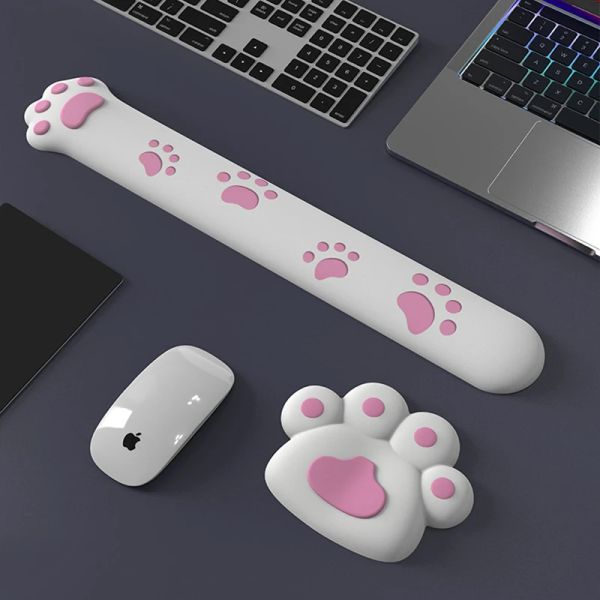 Pads Katze Pfote Maus Pad Handgelenk Rest Tastatur Nette Kawaii Mousepad Hand Unterstützung Memory Foam Computer Gamer Tastatur Pad Mäuse matte