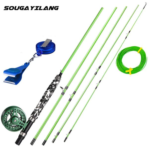 Combo Sougayilang 2.7m vara de pesca com mosca Combo ultraleve varas de mosca e 5/6 CNCmachined alumínio conjunto carretel de pesca com mosca equipamento de pesca