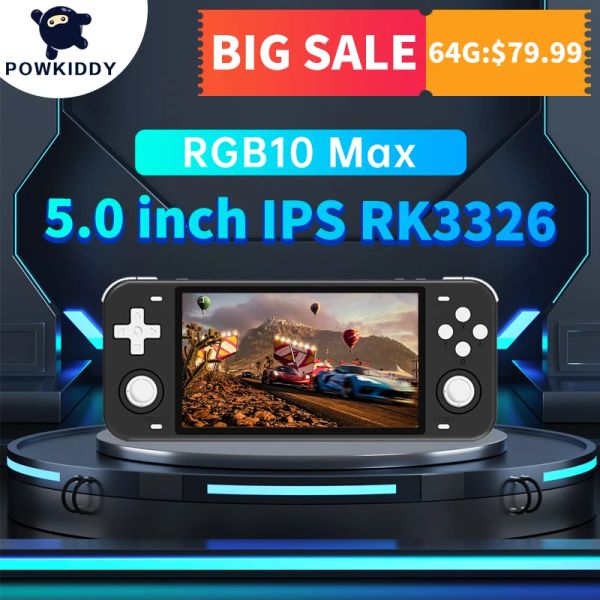 Oyuncular Powkiddy RGB10Max Retro Açık Kaynak Video Oyun Konsolu 5inch IPS Ekran RK3326 Bluetooth Wifi Çocuk Hediye 3D Rocker