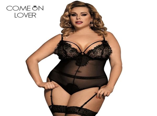 Body Femme Sexy Teddy Sheer Mesh Lady Body Plus Size Transparent Sexy Bodysuit Spitze Frauen Body Suit Strampler RE80266 Y2007016573787