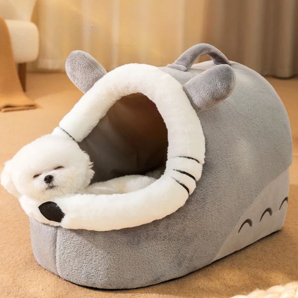 Tapete quente e aquecida Ninhada de cães no outono e no inverno semi -fechado em forma de gato madeira Allsonon Universal Bed Bed Dog tapete