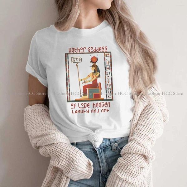 Camisetas femininas Hathor Est Poliéster Camisetas Cultura do Antigo Egito Feminino Gráfico Tops Camisa Pescoço Redondo