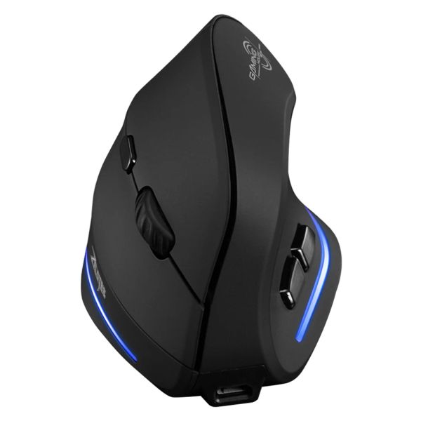 Ratos ZELOTES F35 6 Botões Recarregável Sem Fio 2400DPI Ajustável Mouse Vertical Ergonômico Mouse Óptico Gamer Para Laptop PC