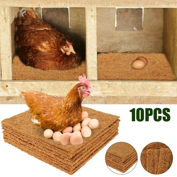 Acessórios 10 pçs almofadas de nidificação de frango reutilizáveis galinhas ninho esteiras de cama natural coco palma galinhas nidificação almofada frango para galinha pondo ovos quente