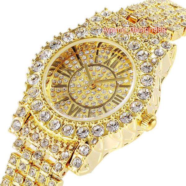 2024 novo personalizado masculino feminino 18k banhado a ouro luxo hip hop cubano diamante vvs moissanite iced out watch