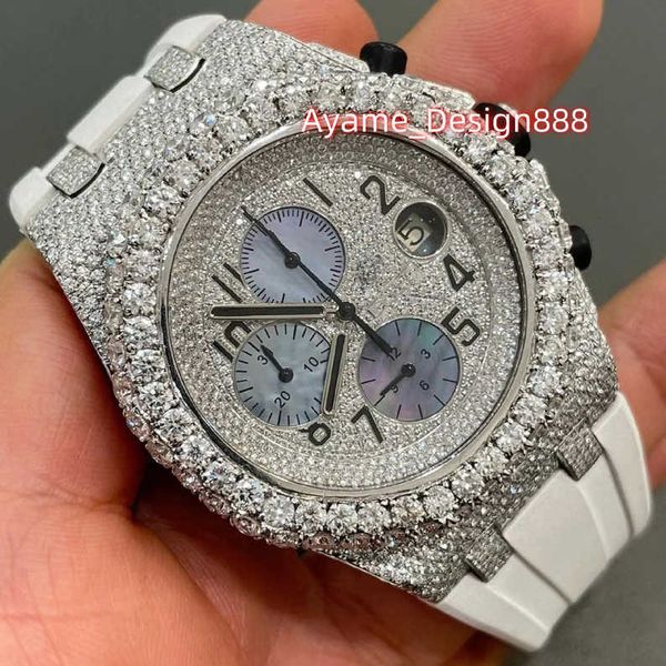 2024 Custom VVS Moissanit mechanische Uhr Pass Diamant Tester Baguette 925 Silber vergoldet Iced Out Luxus Edlen Schmuck