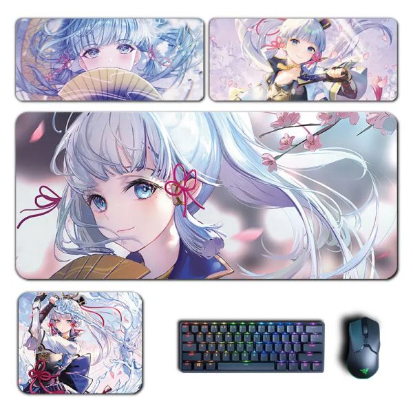 Pad Kamisato Ayaka Mouse Pad Genshin Impact Mousepad Genshin Tastiera Pad Ayaka Imbottitura Computer Pad PC Gaming Accessori Tappetino da scrivania