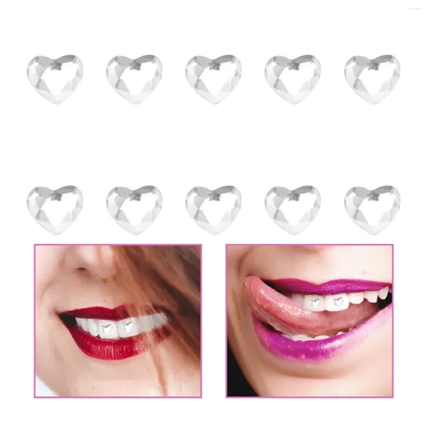 Nagelkunstdekorationen 10 PCs abnehmbare Dentalbohreraufkleber Strasssteine für Make -up -Kristallzahnschmuck