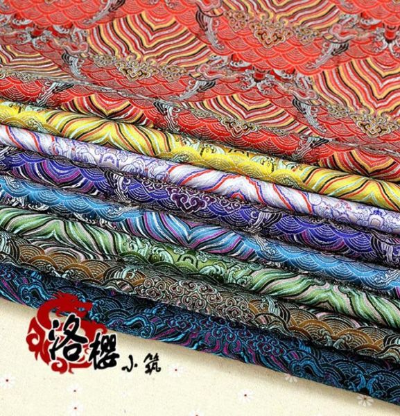 Chinês antigo cetim de seda brocado cos roupas do bebê traje vestido quimono almofada travesseiro onda damask fabric9641575